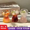 Copo de Vidro Criativo Estilo Ins com Curva na Cintura para Bebidas Geladas, Copo de Suco, Copo de Refrigerante, Copo para Café Latte