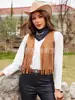 Chal Decorativo de Gamuza Artificial Estilo Nuevo Europeo y Americano con Borlas Chaleco Chaleco Cardigan Retro Sin Mangas Chaleco Multifuncional