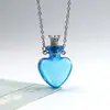 Collar con Colgante de Botella de Aceite Esencial de Vidrio Transparente en Forma de Corazón, Colgante de Botella de Fragancia, Collar Sencillo de Acero de Titanio, Regalo para Amigos y Parejas