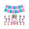 Set de Fiesta de Cumpleaños de Animación de Dibujos Animados Transfronterizo Banderín Colgante Inserto para Pastel Globo de Látex Globo de Película de Aluminio Set