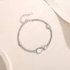 Pulsera de Pareja Lágrimas de Rupert de Plata de Ley S925 Moda Versátil Lujo Ligero Nicho Alta Gama Exquisita Sencilla
