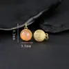 Plata de ley S925 chapada en oro de 24 quilates en toda la superficie, accesorio de joyería DIY de gota color cereza rojo sur, colgante de cuenta barril clásico retro
