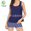 Comercio Exterior Nuevo Bikini Sexy Dividido Europeo y Americano Traje de Baño para Mujer Amazon Set de Traje de Baño Deportivo Conservador de Tres Piezas