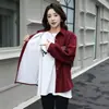 Camisa casual de pana con forro de felpa para mujer para invierno, engrosada y cálida, con cuello de solapa, corte holgado, versátil como capa interior o exterior