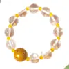 [Arte Tradicional de Laca] Nuevo Estilo Chino Colección 2026: Un brazalete de cuentas con laca de cristal blanco natural, un regalo perfecto para mujeres