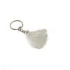 Llavero de Piedra Bruta de Cristal Natural Cadena de Bolsa de Mineral de Piedra Bruta Irregular Hebilla de Cadena Anillo Colgante Accesorios de Joyería Suministro Directo de Fábrica