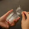 Copo Pequeno de Chá Kung Fu Resistente ao Calor, Copo de Jade Espessado Anti-Queimadura, Copo de Mestre, Copo Pequeno Transparente com Padrão de Flores para Degustação
