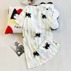 Algodón de Nube Verano Nuevo Estilo Estilo Ins Lindo Dibujos Animados Vestido Pijama de Mujer Manga Corta Holgado Casual Ropa de Casa