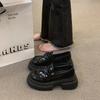 Zapatos de Cuero de Suela Gruesa y Tacón Grueso Estilo Británico Retro para Mujer 2026 Primavera Nuevos Mocasines Versátiles Casuales sin Cordones para Mujer
