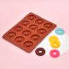 Herramientas para Hornear Caseras Molde de Silicona para Donas de 12 Cavidades Molde para Decoración de Pasteles Pan Bocadillo Postre Redondo