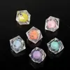 Contas Cubo de Água Transparente 16mm com Furo Reto e Quadrados Coloridos Internos Contas de Acrílico Acessórios para Joias DIY Feitas à Mão Atacado