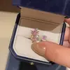 Anel aberto de ouro maciço 14k banhado com zircônia quadrada, coração de borboleta, pérola, anel simples e estiloso para o dedo indicador, joia para mulheres