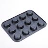 Molde para tarta de huevo de 12 tazas continuas antiadherente con revestimiento de teflón, molde redondo para tarta de huevo, molde de fondo plano, molde para tarta de huevo