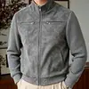 Otoño 2026 Transfronterizo Amazon Cuello Alto 3D Estilo Old Money Chaqueta Corta Top Casual para Hombre con Ambiente Old Money