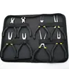 Mini Pinzas de 4.5 pulgadas Juego de 8 Piezas con Mangos Negros y Amarillos, Herramientas Manuales Multifuncionales, Pinzas de Corte Diagonal, Pinzas de Punta Larga, Juego de Pinzas Planas