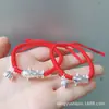 Tanabata Plata Esterlina Pez Loto Raíz de Loto diy Pulsera de Cuerda Roja S999 Plata de Pie Este Año de Vida Cuentas de Transferencia Padre-Hijo