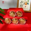 2026 Año del Caballo Moneda Conmemorativa de la Suerte con Lámina de Oro Medalla Conmemorativa del Zodiaco Moneda de Oro Juego de las Cinco Bendiciones Regalo de Año Nuevo