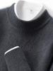 Suéter de Cachemira Grueso de Doble Hilo para Hombre de Cuello Alto Medio Holgado Color Sólido Suéter Interior de Punto Otoño e Invierno Nueva Camisa de Base para Negocios