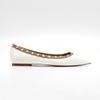 Zapatos Nude de Punta Fina para Mujer Primavera 2024 Poco Profundos de Charol Versátiles Estilo Europeo y Americano Suela Blanda Zapatos Náuticos Suela Plana Zapatos con Remaches para Ropa de Trabajo