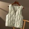 Chaleco Acolchado con Patrón de Diamantes Chaqueta Ligera Otoño e Invierno 2026 Chaqueta de Plumas de Pato Blanco de Alta Gama para Uso Interior y Exterior