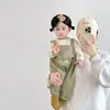 Conjunto de Bebê Primavera e Outono Macacão Super Fofo Blusa Listrada Roupas de Primavera para Bebê Roupas Fofas para Sair Novos Estilos de Primavera