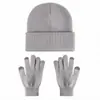 Conjunto personalizado de gorro de punto y guantes de invierno de Amazon para hombres y mujeres, gorro cálido de lana para parejas al aire libre, disponible en varios colores