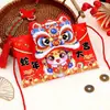 2025 Ano do Coelho Tecido de Desenho Animado Envelope Vermelho Dez Mil Yuan Bolsa de Ano Novo Crianças Festival da Primavera Véspera de Ano Novo Chamada de Bebê Bolsa Anel da Riqueza