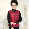 Chaleco de otoño e invierno para mujeres de mediana edad y mayores, chaqueta chaleco acolchada de algodón ajustada para madre, chaleco de plumón cálido para abuela, algodón floral, clip de caballo