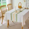 Toalha de mesa feita de algodão e linho, à prova d'água e resistente a óleo, espessa, cor lisa, design simples, toque de alta qualidade, estilo nórdico, adequada para mesas de jantar e mesas de centro