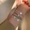 Pulsera Smiley de alta gama de plata de ley 925 para mujer, diseño de nicho, estilo simple, estilo retro, elegante y fresco.