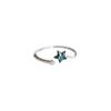 Moda azul profundo del mar estrella de cinco puntas diamante personalidad temperamento anillo abierto mujer venta al por mayor