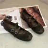 Zapatos Mary Jane de estilo retro 2026 con doble hebilla, puntera redonda de patchwork, suela suave, cómodos y de corte bajo
