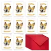 Transfronterizo Nuevo Juego de 10 Piezas/Set Tarjeta de Felicitación de Cumpleaños Juego de Sobres Perro de Dibujos Animados Lindo Tarjeta de Bendición de Cumpleaños