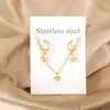 Estilo Fresco Mismo Estilo Transfronterizo Diseño de Avión Pendientes Versátiles Collar para Clavícula Conjunto de Joyería Metálica de Nicho para Mujeres