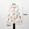 Pantalla de Lino Plisado Pastoral Floral Retro para Lámpara de Piso Colgante de Mesita de Noche de Dormitorio Hotel Accesorios