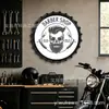Letrero de hojalata con elemento de corte de pelo de calavera para pared de fondo de salón de peluquería para hombres, letrero de metal 35/40 cm, artesanía de metal