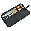 Amazon Conjunto de Ferramentas para Churrasco de Aço Inoxidável Ferramenta Combinada Conjunto para Churrasco ao Ar Livre Cabo de Madeira de Rio Conjunto para Churrasco