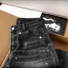 Estação Independente ebay Primavera Outono Calças Jeans Lavadas Novas Femininas Cor Degradê Brilhante Hot Drilling Confortáveis Calças de Perna Reta Atacado