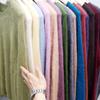 Moda de Hong Kong y Americana/17 Bloques de Color Blockbuster Lana Difusa + Ofertas Fuera de Temporada~ Suéter Tejido de Cuello Redondo