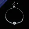 Pulseira Girassol de Moissanita Vendida Quente em Transmissão Ao Vivo Japonesa e Coreana Pulseira de Diamante de Dois Quilates Feminina Fabricante de Fonte de Puxar Atacado