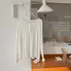 Blusa de Seda con Cuello Henley para Mujer, Camiseta Fina y Transpirable de Manga Larga para Primavera y Verano, Ropa Exterior Casual Holgada, Top Ligeramente Transparente para Mujer