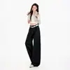 26 Jeans Nuevos de Moda para Mujer Pierna Ancha Estilo Americano Color Sólido Plisado Caída Adelgazante Suelto Soporte Dropshipping