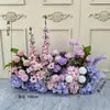 Arreglos Florales Acabados en Rosa y Morado para Bodas, Flores Artificiales para Banquetes de Compromiso, Arreglos Florales para Escenarios, y Decoraciones de Flores Falsas