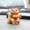 Gatito travieso red gato lindo artesanías de resina realista coche coche decoración del hogar adornos