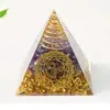Pirámide de 5 cm Grava de Cristal Natural Pegamento Pirámide Adornos de Decoración para el Hogar y la Oficina
