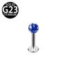 G23 Titânio 3/4mm Bola Diamante Shambhala Encapsulada Brincos Stud Labial Base Plana em T Aço Inoxidável Joias para Perfuração Corporal