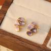 Pendientes de verano con volantes y gotas de aceite, plisados con aguja plateada, de Internet, rojos, estilo coreano de estilo frío, con un toque de nicho para mujer.