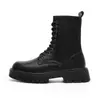 Botas Martin transfronterizas de talla grande, con suela gruesa, para hombre, con forro de felpa, estilos de media caña y caña alta, botas casuales de cuero, botas cálidas de algodón