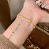 Nuevo Pulsera de Diamantes Iris Dorado Retro para Mujer Ins Nicho Lujo Accesible Chapado en Oro Color Dorado Exquisita Joyería de Mano