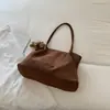 2026 Nuevo Estilo Coreano Moda Retro Nicho Color Sólido Bolso Tote Gran Capacidad Casual Simple Sensación Relajada Bolso de Hombro Único